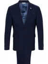 Manuel Ritz Single-breasted Wool Suit In Navy Blue