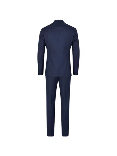 Manuel Ritz Navy Blue Notched Lapels Dresses