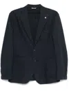 Manuel Ritz Navy Blue Single-breasted Blazer With English Rear Vents In Blue