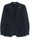 Manuel Ritz Navy Blue Single-breasted Blazer With English Rear Vents In Black