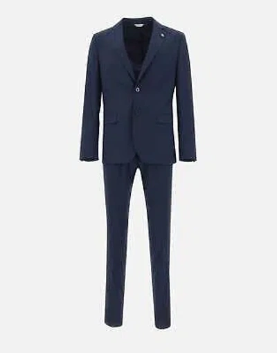 Pre-owned Manuel Ritz Navy Blue Viscose Two-piece Suit 100% Original