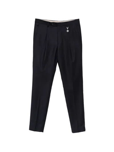 Manuel Ritz New York Pleated Wool-flannel Trousers In Black
