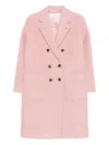 Manuel Ritz Notched-lapel Double-breasted Coat In Pink