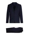 Manuel Ritz Notched-lapel Single-breasted Suit In Blue