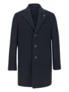 Manuel Ritz Notched Lapel Three-button Coat In Blue