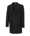 Manuel Ritz Notched Lapel Wool Coat In Black