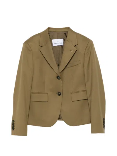 Manuel Ritz Notched-lapel Single-breasted Blazer In Green