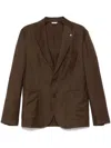 Manuel Ritz Brooch-detail Blazer In Brown
