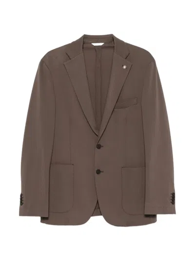 Manuel Ritz Nuvola Button-up Blazer In Brown