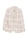 Manuel Ritz Nuvola Check-pattern Jacket In Neutral