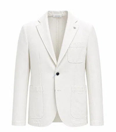 Manuel Ritz Off-white Single Breasted Notch Blazer Jacket