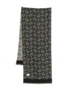 Manuel Ritz Paisley-jacquard Scarf In Black