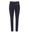 Manuel Ritz Logo-charm Gabardine Skinny Trousers In Blue
