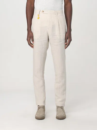 MANUEL RITZ PANTS MANUEL RITZ MEN COLOR YELLOW CREAM,G67497090