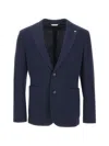 Manuel Ritz Patch-pocket Single-breasted Blazer In Blue