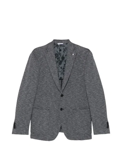 Manuel Ritz Patterned Blazer In Blue