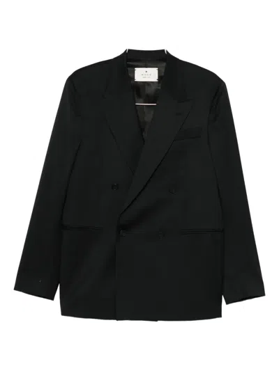 Manuel Ritz Peak-lapel Double-breasted Blazer In Black