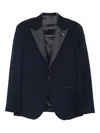 Manuel Ritz Peak-lapel Single-breasted Dinner Suit In Blue