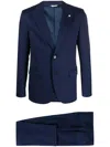 Manuel Ritz Peak-lapels Single-breasted Suit In Blue