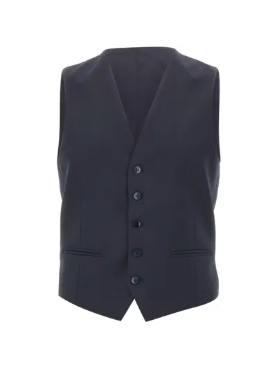 Manuel Ritz Peaked-lapel Three-piece Suit In Blue