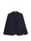 Manuel Ritz Peak-lapel Button-fastening Blazer In Blue