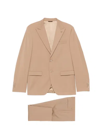 Manuel Ritz Peak-lapels Suit In Neutral