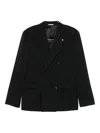 Manuel Ritz Pinstripe Blazer In Black