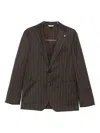 Manuel Ritz Pinstripe Blazer In Multi