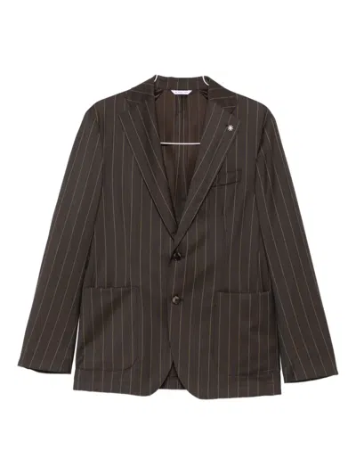 Manuel Ritz Pinstripe Blazer In Multi