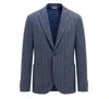 Manuel Ritz Pinstripe Pattern Two Button Classic Blazer In Blue