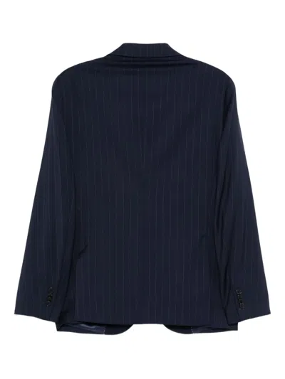 Manuel Ritz Pinstripe Single-breasted Suit In Blue