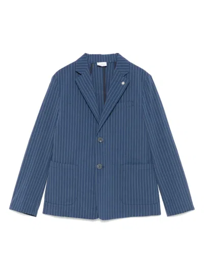 Manuel Ritz Kids' Pinstriped Blazer In Blue