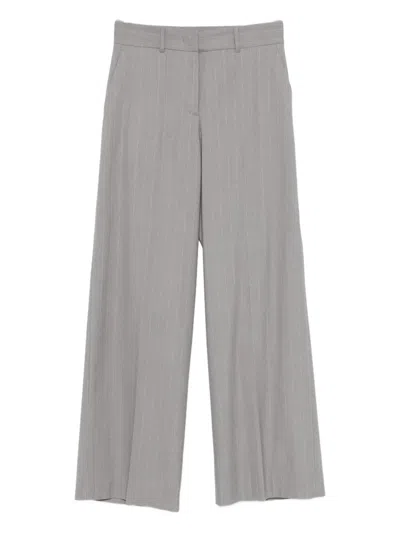 Manuel Ritz Pinstriped Straight Trousers In Gray
