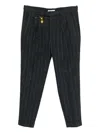 Manuel Ritz Pinstriped Trousers In Black