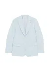 Manuel Ritz Pinstripe-pattern Peak-lapels Jacket In Blue