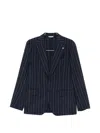 Manuel Ritz Pinstripe-pattern Single-breasted Suit In Blue