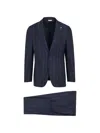 Manuel Ritz Pinstripe-pattern Single-breasted Suit In Blue