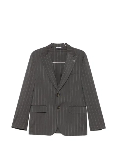 Manuel Ritz Pinstripe-pattern Single-breasted Suit In Gray