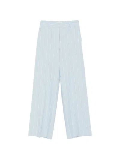 Manuel Ritz Pinstripe-pattern Trousers In Blue