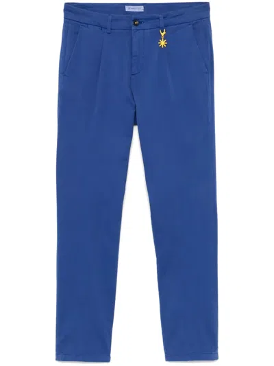 Manuel Ritz Pleat-detailed Trosuers In Blue