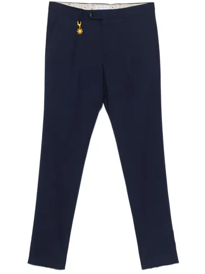 Manuel Ritz Pleat-detailed Trousers In Blue