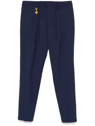 Manuel Ritz Pleat-detailed Trousers In Blue