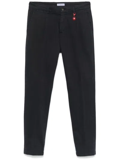 Manuel Ritz Pleated Chino Trousers In Blue