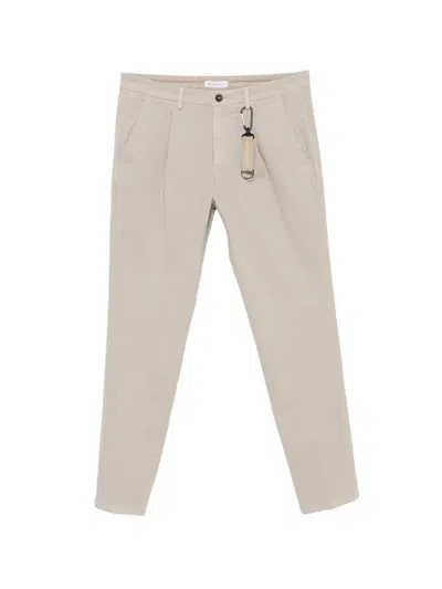 Manuel Ritz Pleated Chinos In 뉴트럴