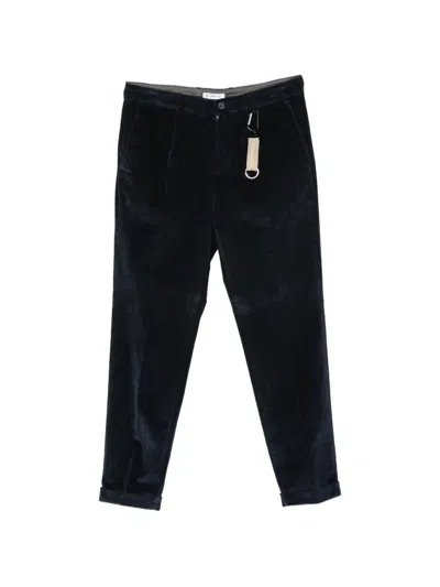 Manuel Ritz Pleated Corduroy Trousers In Black