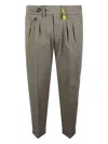 Manuel Ritz Multi-buttons Cropped Slim Trousers In Gray