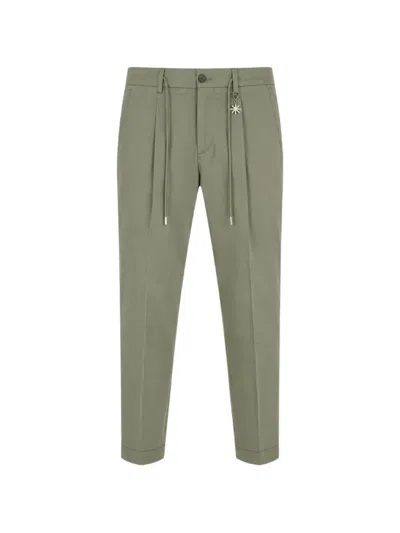 Manuel Ritz Pleated Drawstring Trousers In Green