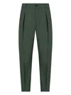 Manuel Ritz Pleated-front Trousers In Green