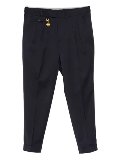 Manuel Ritz Pleated Trousers In Blue