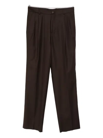 Manuel Ritz Pleated Trousers In Brown